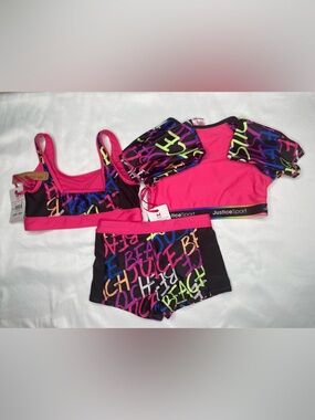 Justice Pink Girls' Swim Wear